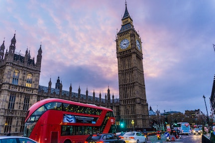 big ben with red bus london